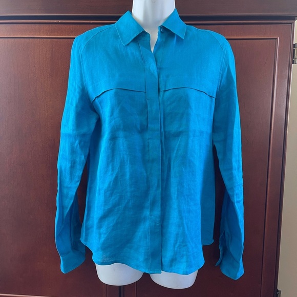 Excellent condition linen Dana Buchanan button down top - Picture 1 of 4